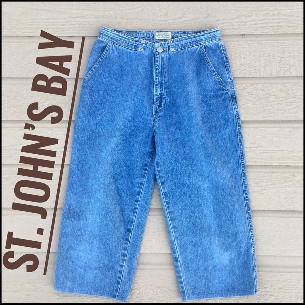 St. John’s Bay Denim Capris Size 8 - Picture 1 of 6